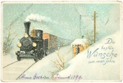 neujahr eisenbahn im schnee