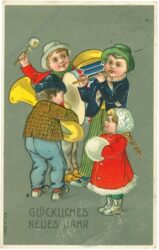 neujahr musizierende kinder