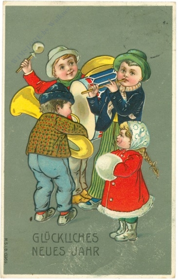 neujahr musizierende kinder