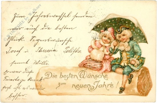 neujahr zwei kinder auf baumstamm