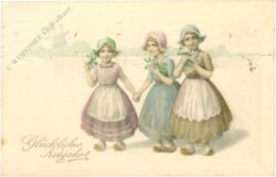 neujahr mädchen mit glücksbringer