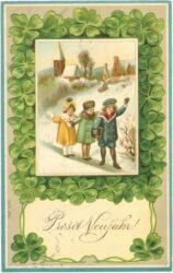 neujahr kinder, kleeblätter