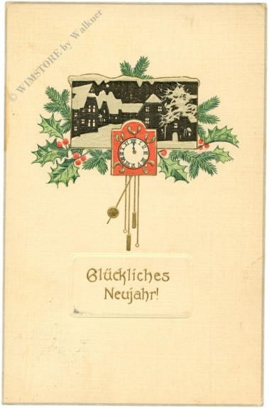neujahr städteansicht mit uhr