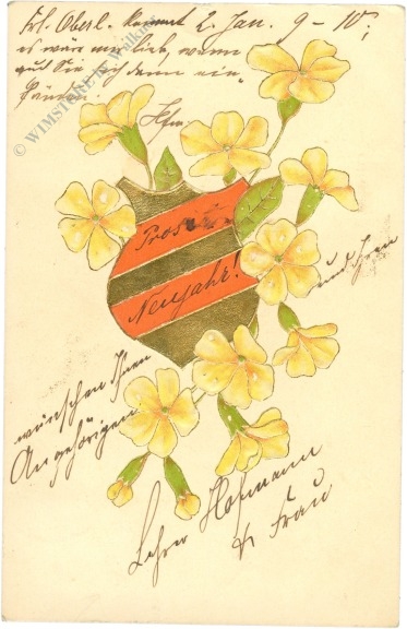 neujahr wappen mit blüten
