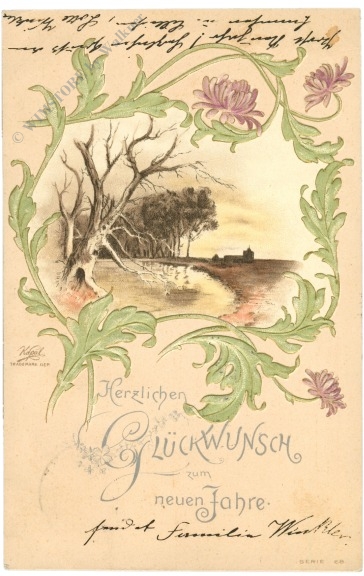 neujahr blumen und landschaft