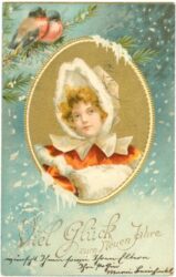 neujahr mädchen mit haube