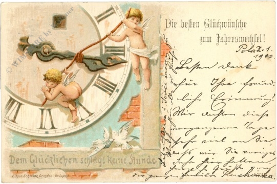 neujahr engel mit uhr