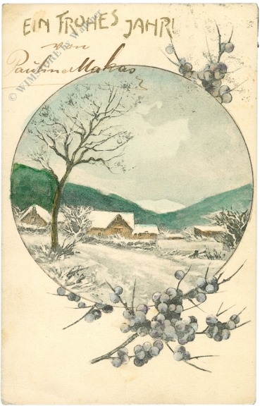 neujahr winterlandschaft mit beeren