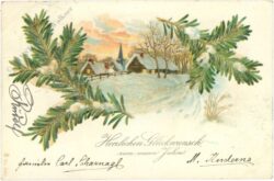 neujahr winterlandschaft mit zweigen