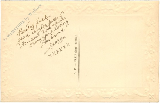 neujahr bestickte karte mit wappen 1915