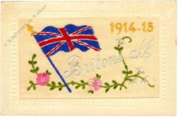 neujahr bestickte karte großbritannien 1914/15