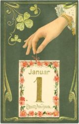 neujahr kalenderblatt mit klee