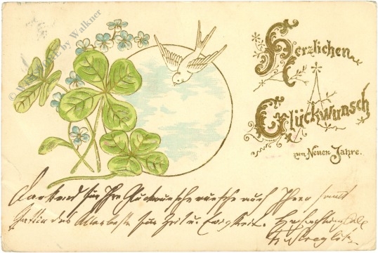 neujahr taube und klee