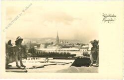 neujahr verschneiter park