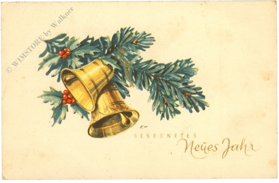 neujahr zweig mit glocken