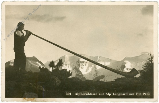 alp languard, alphornbläser mit piz palü