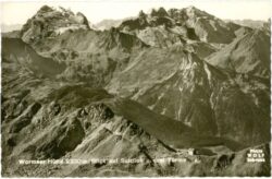wormser hütte, blick auf sulzfluh und drei türme