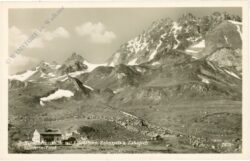 heidelbergerhütte, mit fluchthorn, zahnspitz und zahnjoch