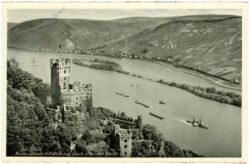 lorch, ruine soneck mit blick auf lorch und lorcher werth
