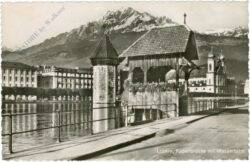 luzern, kapellbrücke mit wasserturm