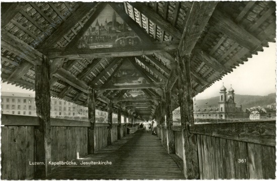 luzern, kapellbrücke, jesuitenkirche luzern, kapellbrücke, jesuitenkirche