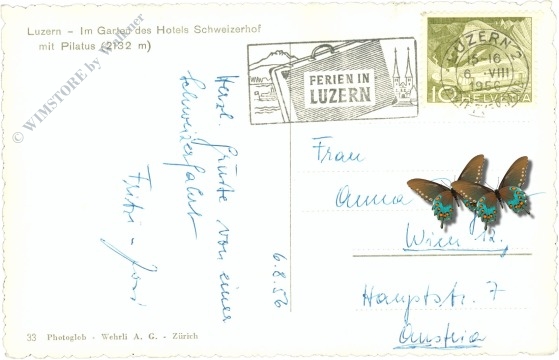 luzern, im garten des hotel schweizerhof mit pilatus