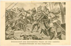 zusammenstoß einer österreichischen ulanen mit einer russischen kavallerie patrouille bei dem dukla passe