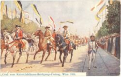 kaiser huldigungs festzug 1908, gruss vom