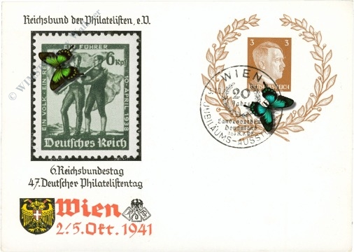 reichsbund der philatelisten 6. reichsbundtag, 47. deutscher philatelistentag 2. 5. okt. 1941