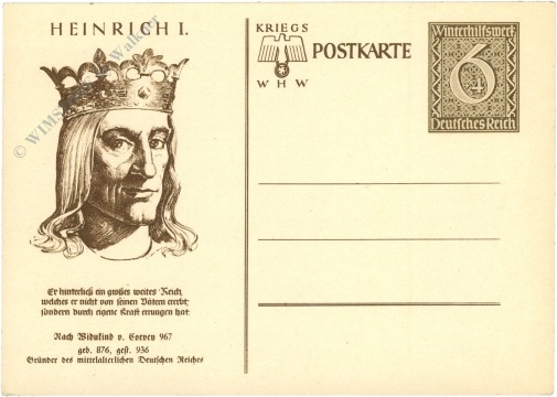 heinrich i. whw kriegspostkarte