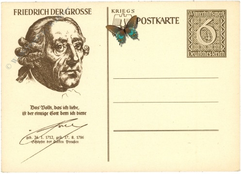 friedrich der große whw kriegspostkarte