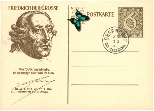 friedrich der große whw kriegspostkarte