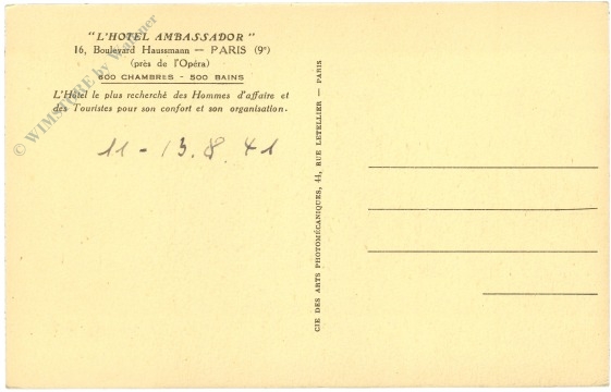 paris, hotel ambassador