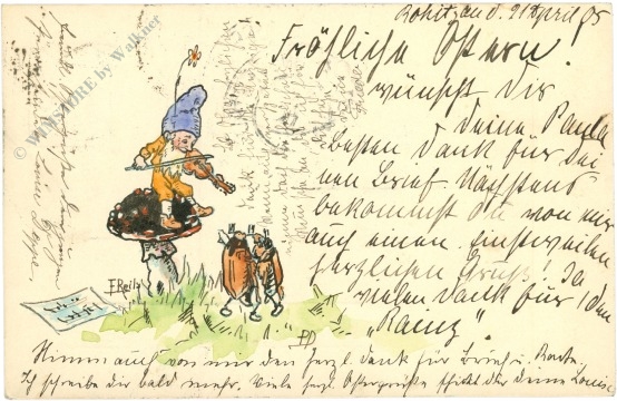 ostern zwerg mit maikäfer