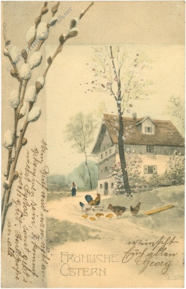 ostern haus mit hühner ostern haus mit hühner