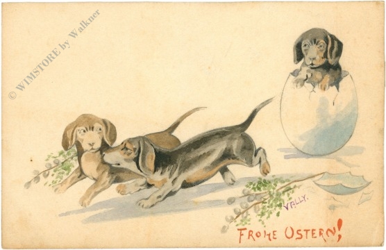 ostern dackel mit osterei