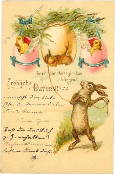 ostern hase läutet die eierglocke