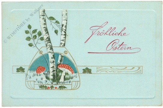 ostern fliegenpilze unter birken