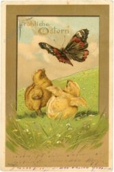ostern küken mit schmetterling