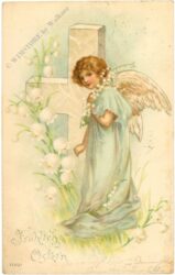 ostern engel mit kreuz