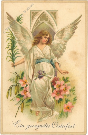 ostern engel mit blumen