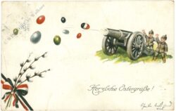 ostern kanone schießt ostereier