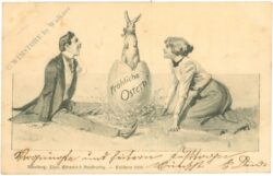 ostern pärchen mit osterei und hase