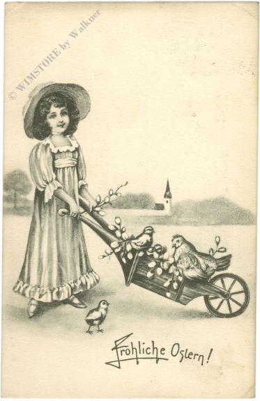 ostern mädchen mit schubkarre ostern mädchen mit schubkarre