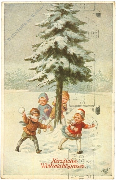 weihnachten: kinder im schnee weihnachten: kinder im schnee