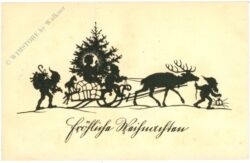 weihnachten: christkind ist mit seinen helferlein unterwegs