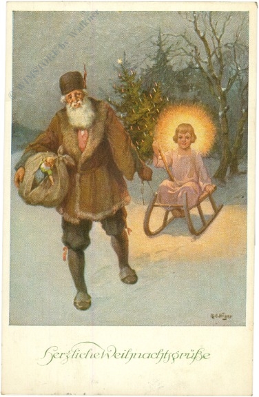 weihnachten: christkind und weihnachtsmann