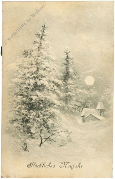 neujahr verschneite landschaft