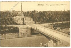 münchen, prinzregentenbrücke und terrasse