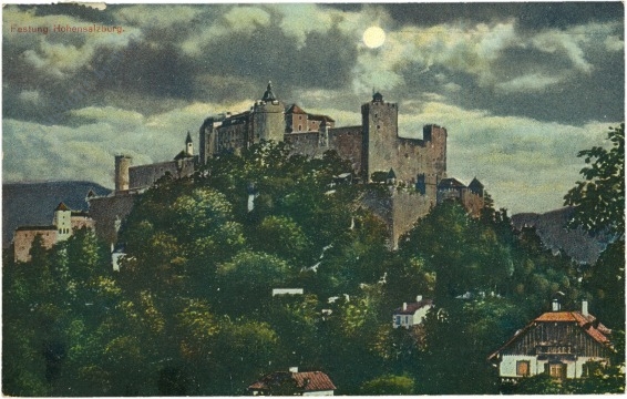 salzburg, festung hohensalzburg bei mondlicht salzburg, festung hohensalzburg bei mondlicht